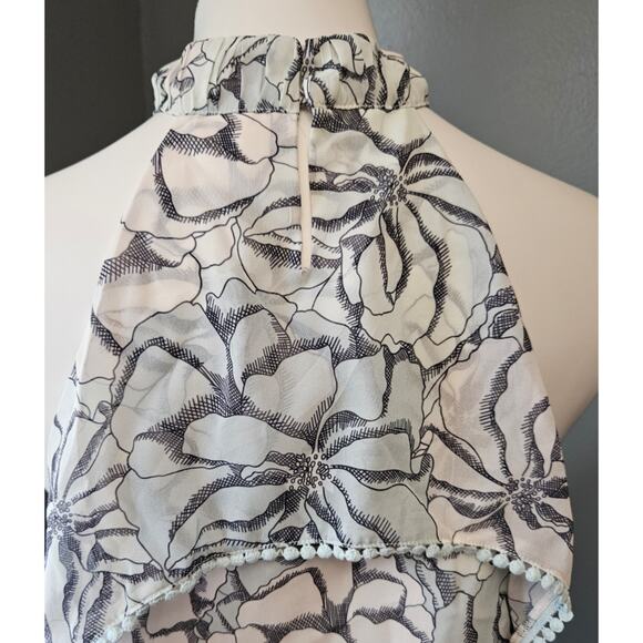 Foxiedox Amina Pompom Halter Tea Length Midi Dress sz L - Picture 5 of 5